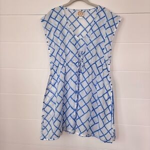 The Beaufort Bonnet Company Women's Cover-up Blue and White Cotton M/L
